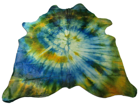 Tie Dye Cowhide Rug - Size: 7 1/4' x 7' C-1352