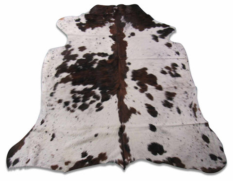 Tricolor Cowhide Rug Size: 6 1/2' X 6' Speckled Brown And White Cowhide Rug C-1374