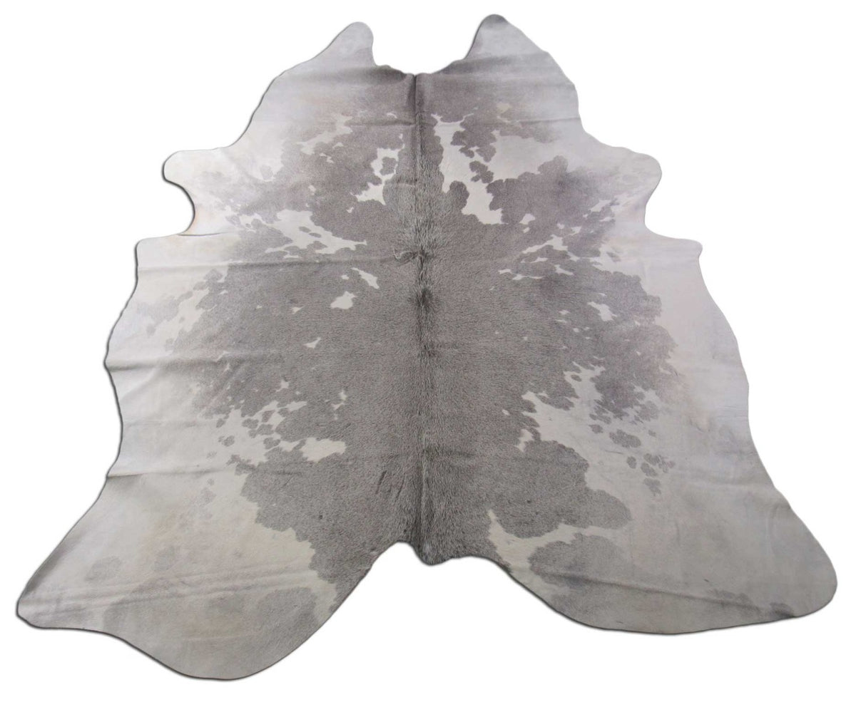 Grey and White Speckled Cowhide Rug - Size: 7' x 6 1/2' C-1428