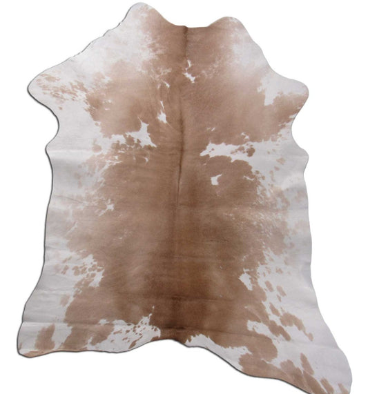 Light Brown & White Calf Skin Rug Size: 34x26 inches # C-1465