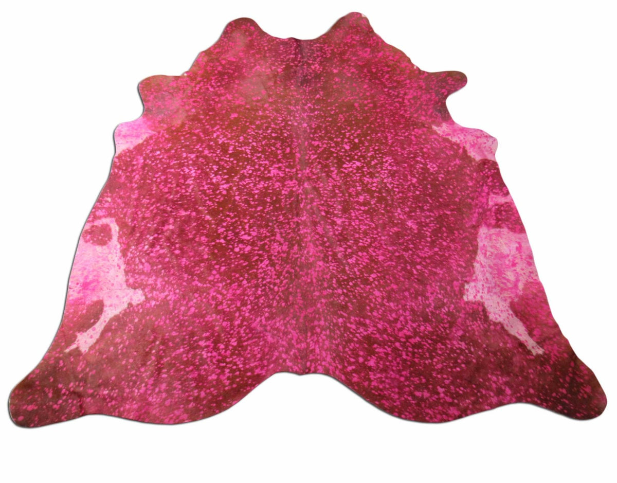 Natural Brown Cowhide Rug Acid Washed Pink (thin hide) Size: 7 1/2x6 1/4 feet C-1482