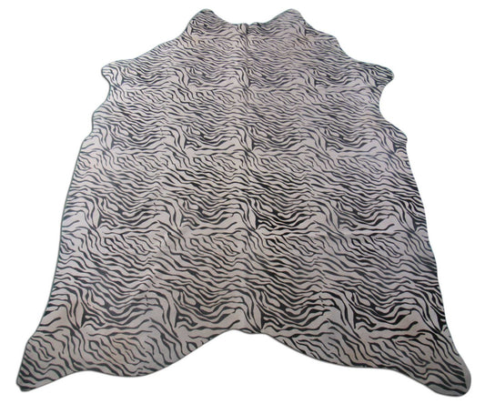 Baby Zebra Print Cowhide Rug Size: 7 1/2' X 6' Black/White Zebra Cowhide Rug C-1523