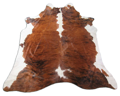 Gorgeous Tricolor Cowhide Rug (huge) Size: 7 3/4x6 3/4 feet C-1586