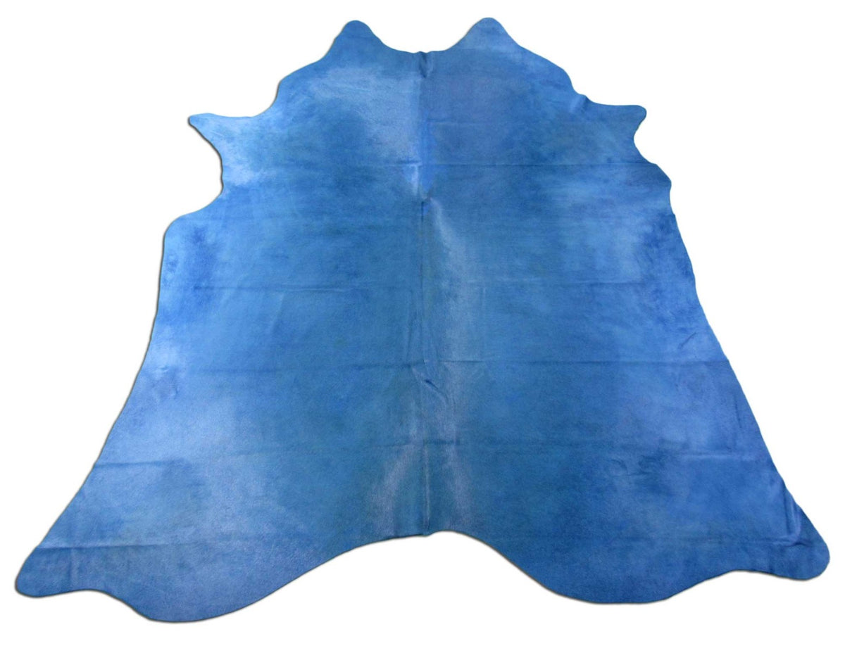 Dyed Light Blue Cowhide Rug - Size: 8' x 7' C-1590