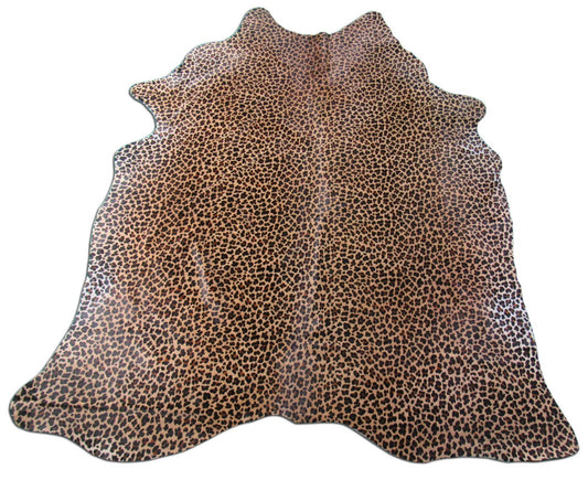 Leopard Print Cowhide Rug (beautiful color/ a bit of white belly) Size: 7 3/4x6 1/2 feet C-1605