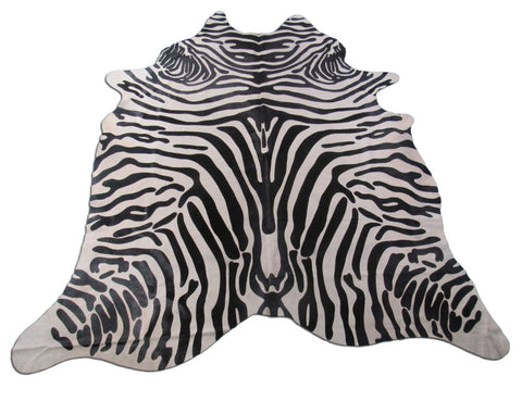 Upholstery Zebra Print Cowhide Rug Size: 7x6.7 feet C-1637