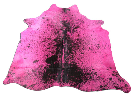 Salt & Pepper Dyed Pink Cowhide Rug Size: 7x7.5 feet C-1642