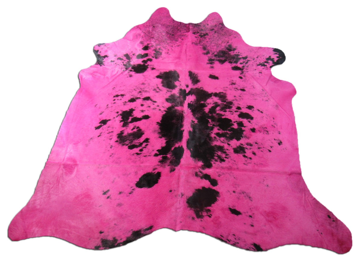 Salt & Pepper Dyed Pink Cowhide Rug Size: 7.5x8 feet C-1643