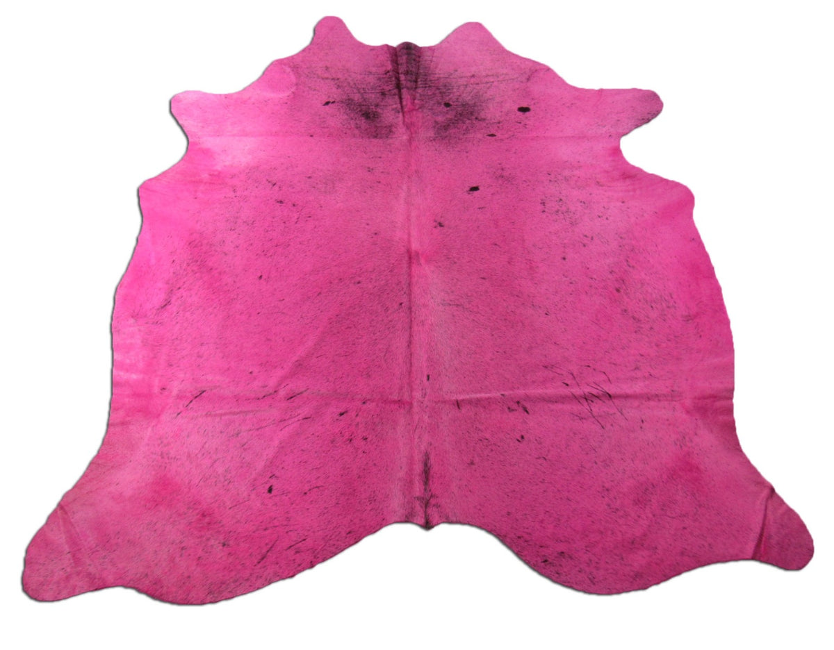 Salt & Pepper Dyed Pink Cowhide Rug - Size: 7' x 6.5' C-1644