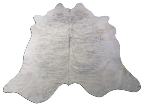 Light Grey Brindle Cowhide Rug - Size: 7.7x7.5 feet C-1668