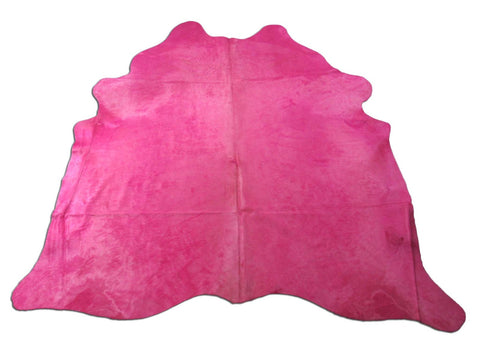 Dyed Pink Cowhide Rug Size: 7x7 feet C-1691