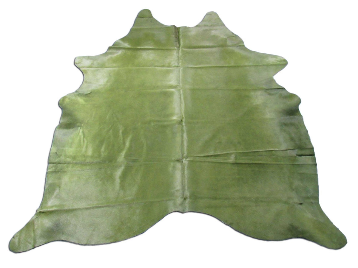 Dyed Green Cowhide Rug Size: 6.2x6.2 feet C-1702