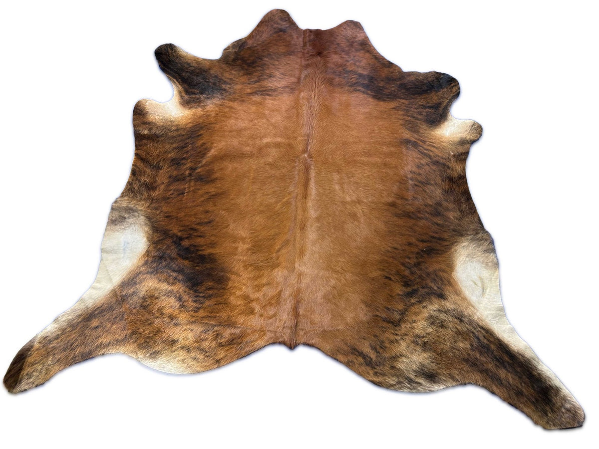 Brown/Mahogany Brindle Cowhide Rug Size: 7.2x8 feet C-1798