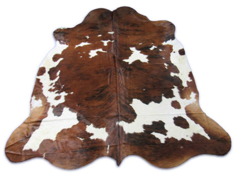 Mainly Dark Brown Tricolor Cowhide Rug Size: 7.2x7 feet C-1802