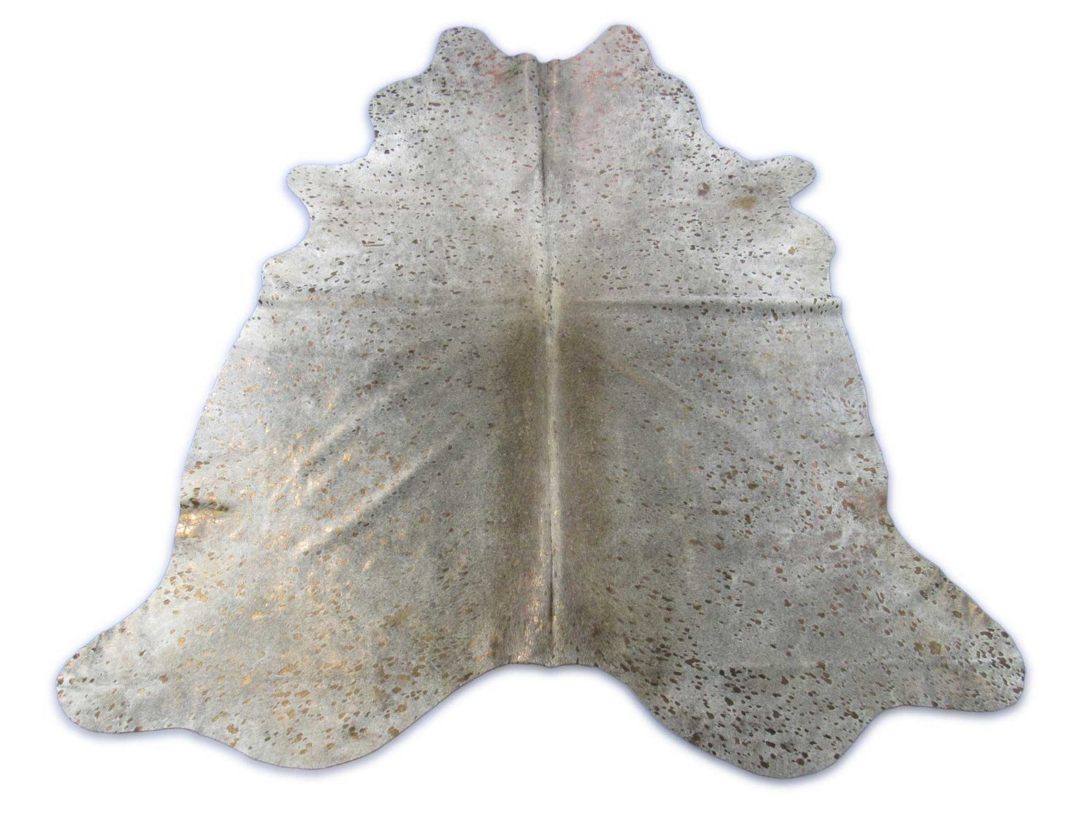Bronze Metallic Acid Washed Grey Cowhide Rug Size: 7.2x6.2 feet C-1808