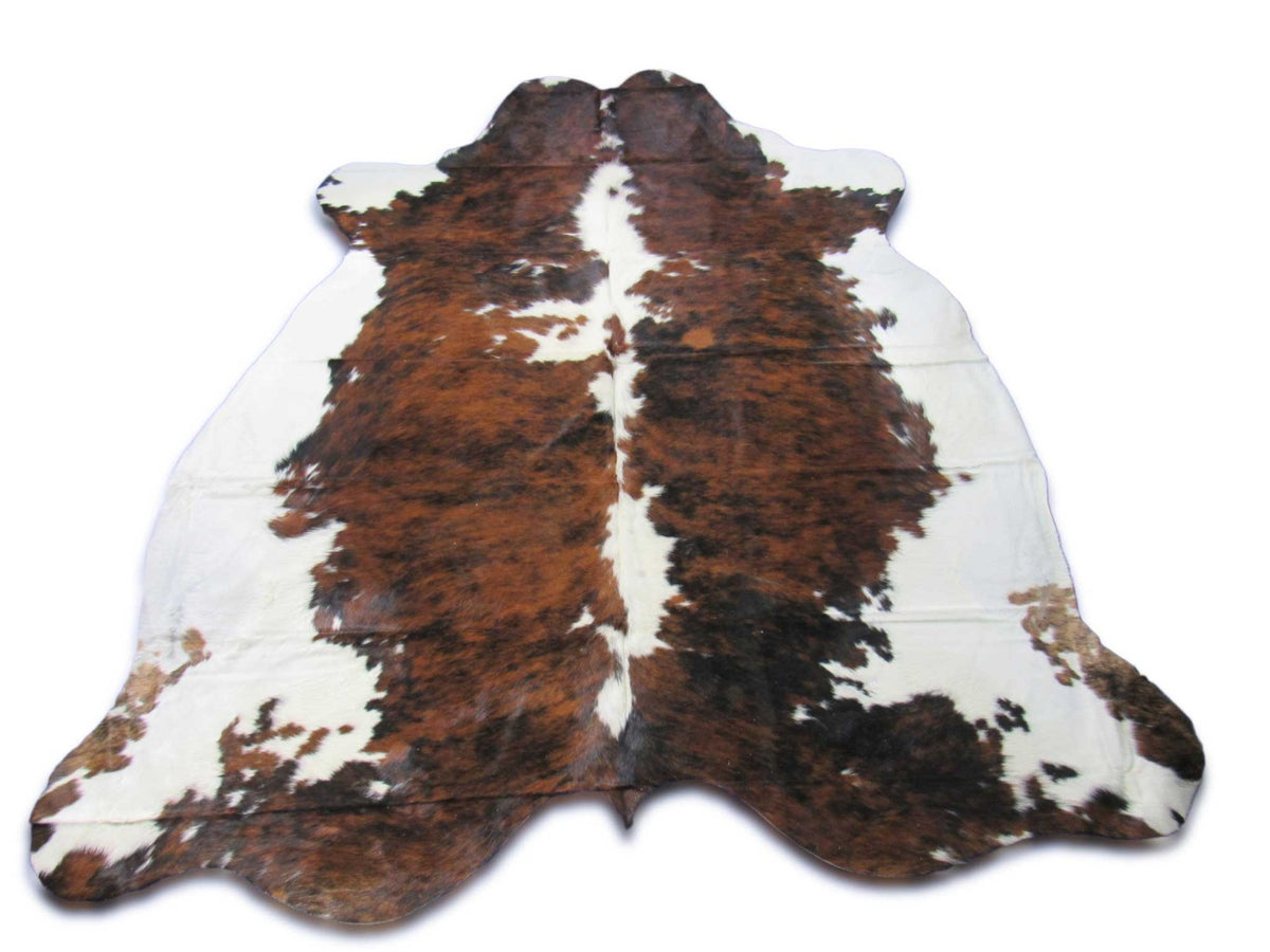 Gorgeous & Huge Tricolor Cowhide Rug Size: feet C-1812