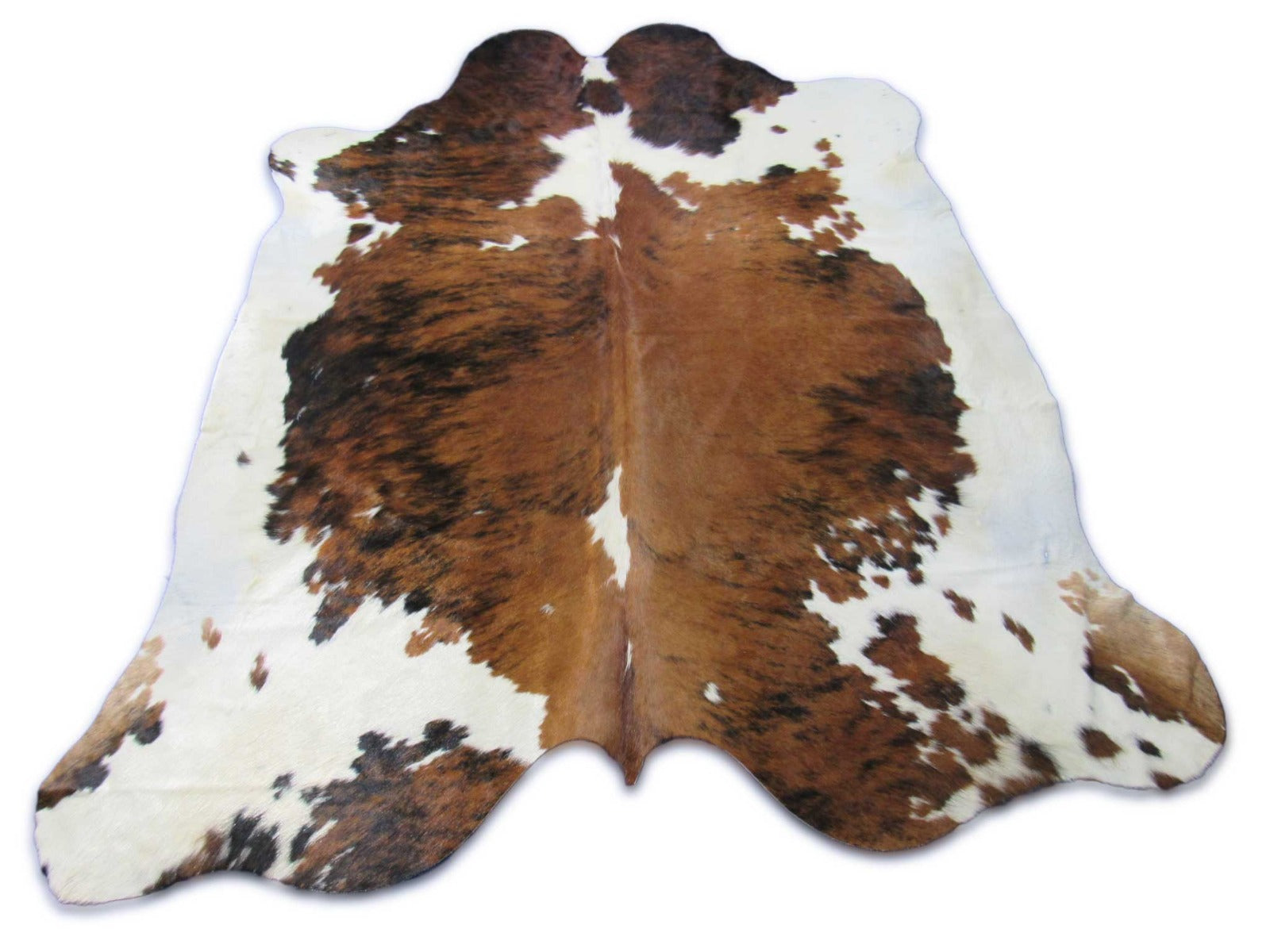Beautiful Tricolor Cowhide Rug Size: 7x6.7 feet C-1834