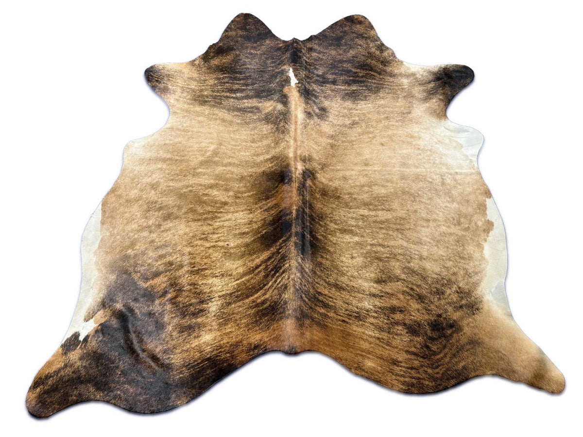 Nice Light Brindle Cowhide Rug (a bit of white belly and white spine) - Size: 7x6.5 feet C-1882