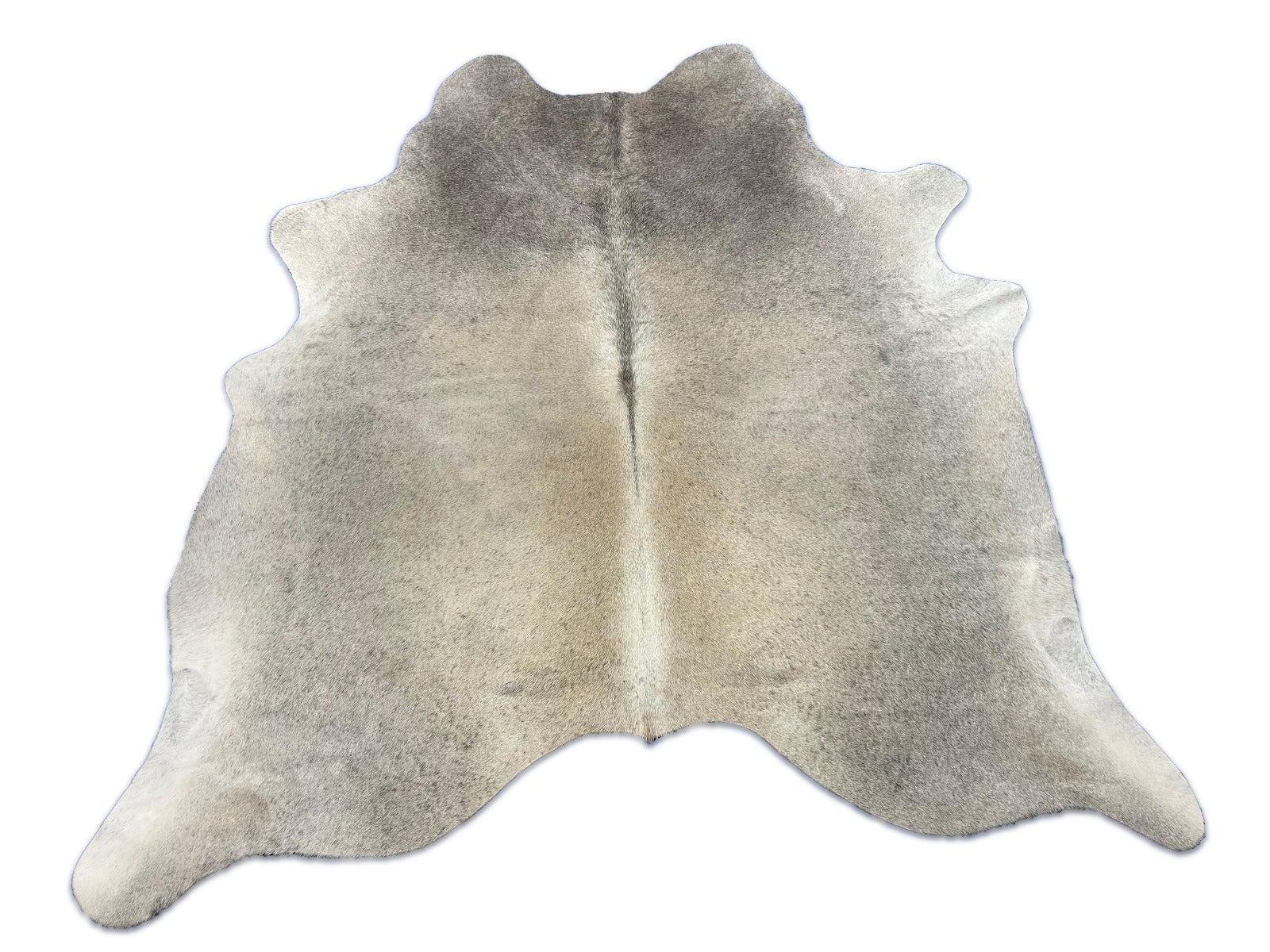 Grey & Beige Cowhide Rug (hard to see stitch) Size: 5.5x5.2 feet C-1893