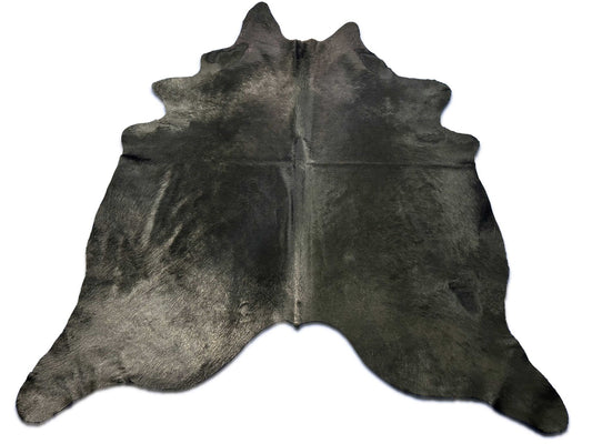 Dyed Black Cowhide Rug Size: 8x7.2 feet C-1901