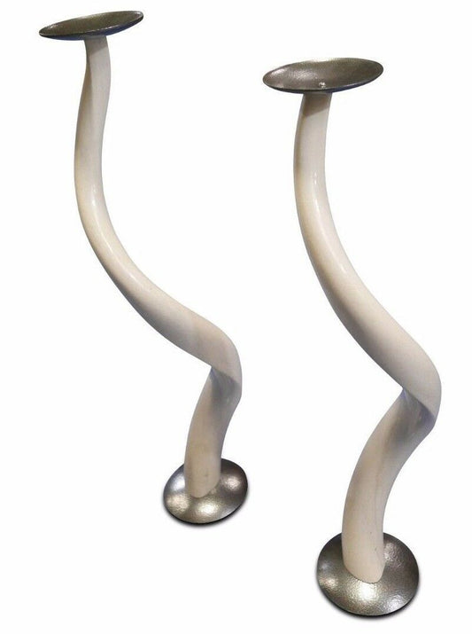 1 Polished kudu inner horn candle holder, kudu horn candle holder, kudu antler