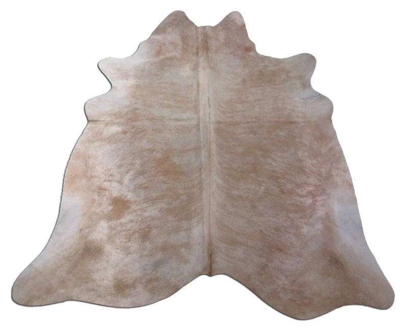 Beige Brindle Cowhide Rug Average Sizes 6X6/ 7x6 feet