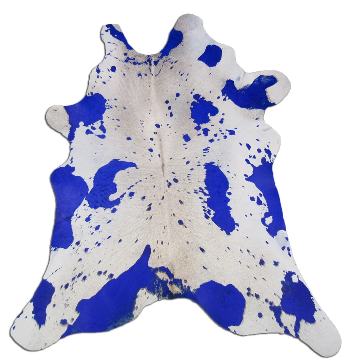 Blue Acid Washed Calfskin Size: 39" X 29" Blue/White Calf Skin Mini Cowhide Rug C-927