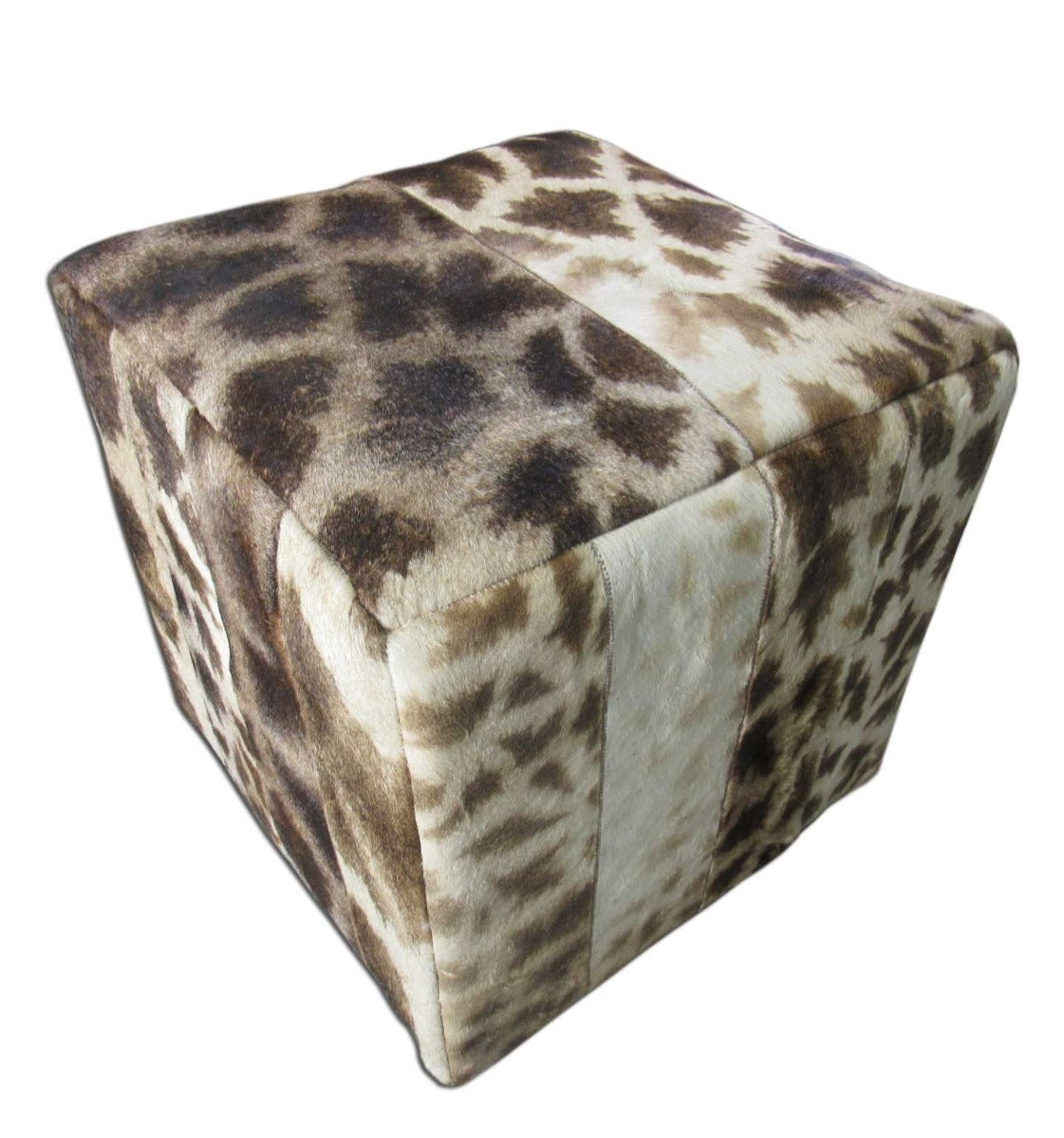 Real Giraffe Skin Ottoman Giraffe Skin Cube 20 HX20X20" Giraffe Cube Furniture