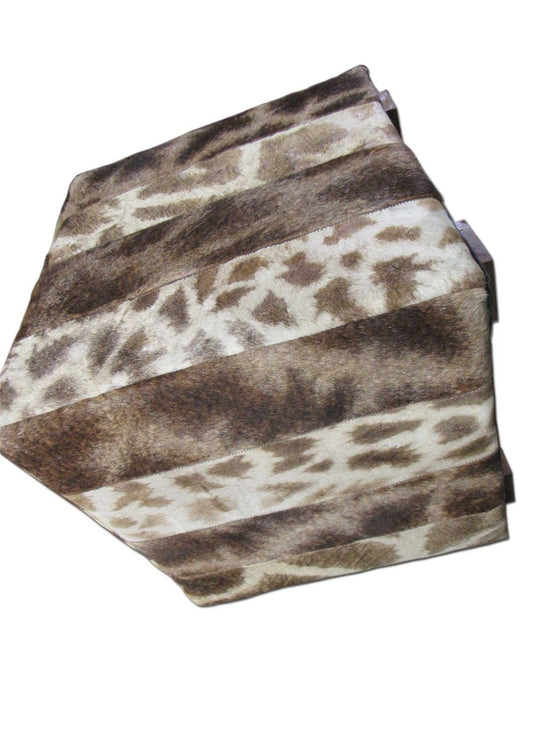 Real Giraffe Skin Ottoman Giraffe Skin Cube 20 HX20X20" Giraffe Cube Furniture
