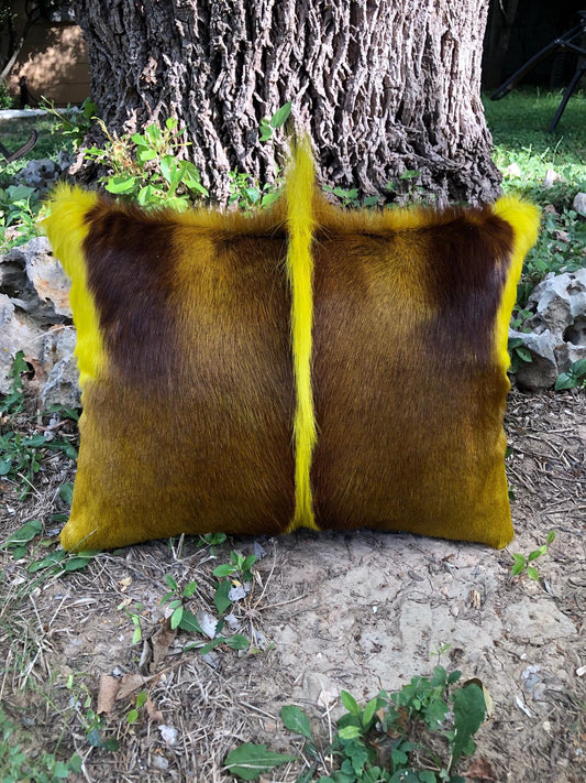 Yellow Springbok Pillow - Size: 16" X 14" - Pillow-216