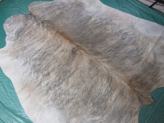 Light Beige Brindle Cowhide Rug Size: 7x6.7 feet M-1220