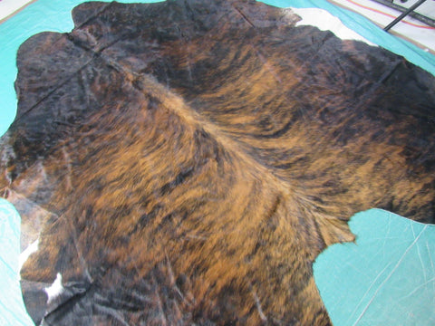 Super Cool Dark Brindle Cowhide Rug Size: 7.2x6 feet M-1221