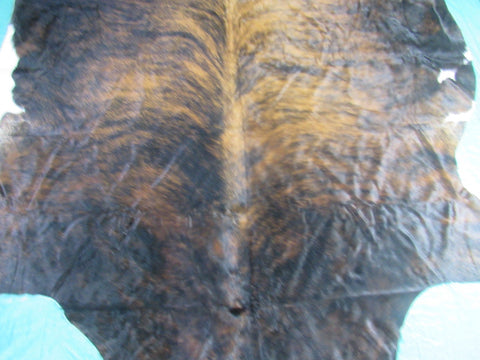 Super Cool Dark Brindle Cowhide Rug Size: 7.2x6 feet M-1221