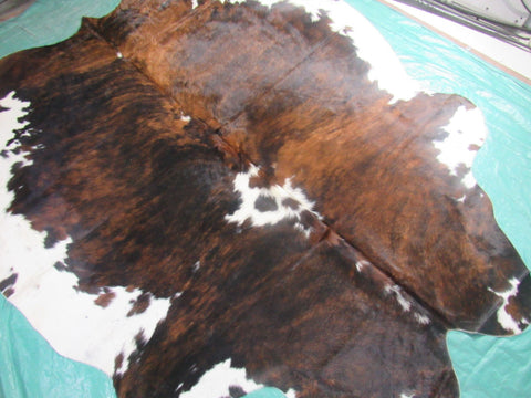 Tricolor Cowhide Rug (Awesome) Size: 8x7 feet M-1232