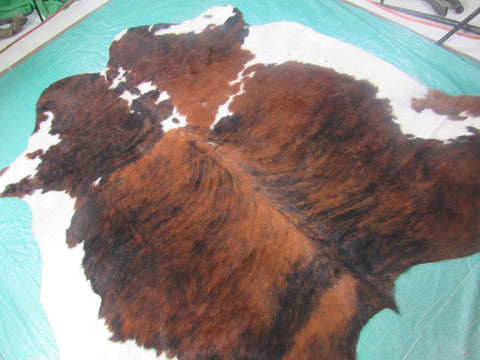 Tricolor Cowhide Rug Size: 7x6.7 feet M-1244