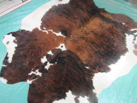 Tricolor Cowhide Rug Size: 7x6.7 feet M-1244