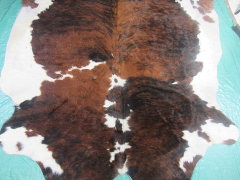 Tricolor Cowhide Rug Size: 7x6.7 feet M-1244