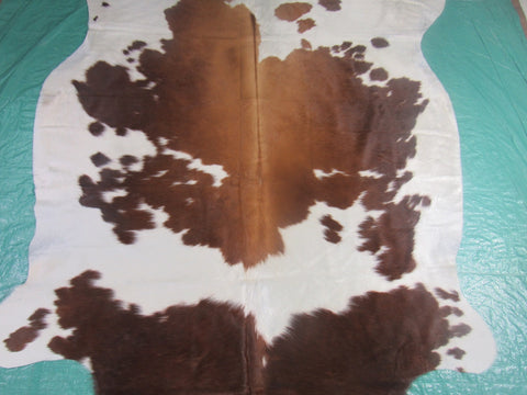 Brown & White Spotted Cowhide Rug - Size: 6.7x5.2 feet M-1246