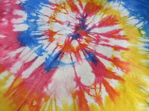 Tie Dye Cowhide Rug Size: 7 1/2' X 67 1/2' Orange with Blue Tie-Dye Cowhide Rug C-1322