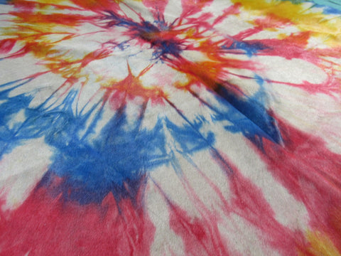 Tie Dye Cowhide Rug Size: 7 1/2' X 67 1/2' Orange with Blue Tie-Dye Cowhide Rug C-1322