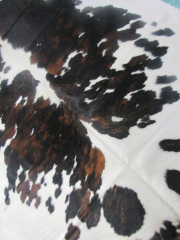 Gorgeous Tricolor Cowhide Rug Size: 7.7x6 feet M-1254