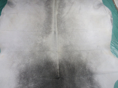 Grey Cowhide Rug (some small rubs with paint in repairs) Size: 7.2x6.7 feet M-1261