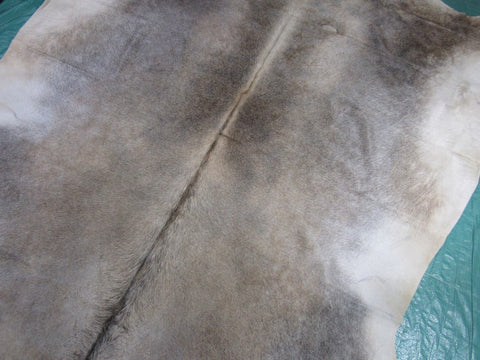 Grey Beige Cowhide Rug Size: 7.2x7 feet M-1267