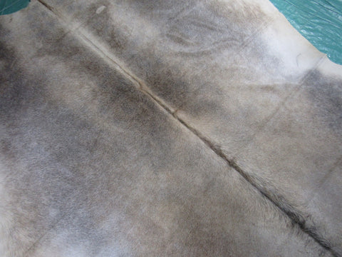 Grey Beige Cowhide Rug Size: 7.2x7 feet M-1267