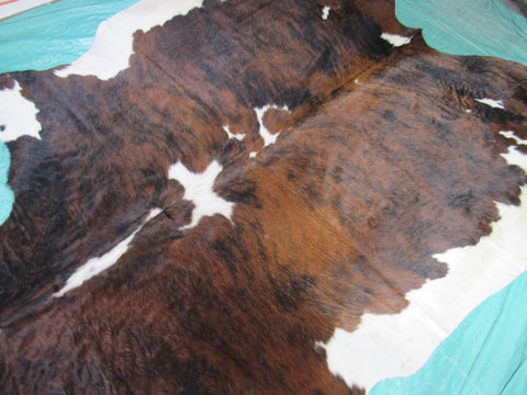 Tricolor Cowhide Rug Size: 7.2x6.5 feet M-1280