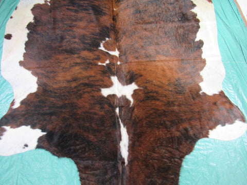 Tricolor Cowhide Rug Size: 7.2x6.5 feet M-1280