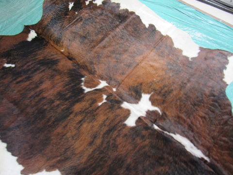 Tricolor Cowhide Rug Size: 7.2x6.5 feet M-1280