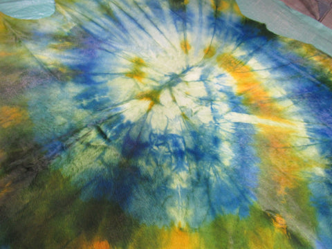 Tie Dye Cowhide Rug - Size: 7 1/4' x 7' C-1352