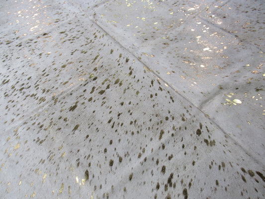 Gorgeous Gold Metallic Cowhide Rug Size: 8x7 feet O-1117