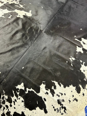 Giant Black & White Cowhide Rug Size: 9x8 feet M-1534